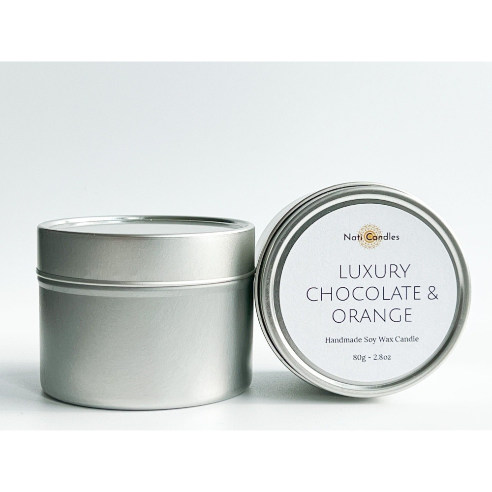 Luxury Chocolate and Orange Tin Candle